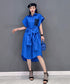 Half Sleeve Color Pop Pocket Dress